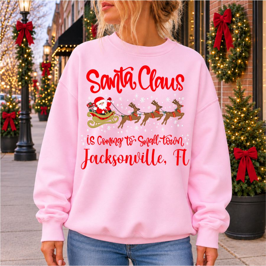 Custom Santa Claus Is Coming To Small Town W City & State
