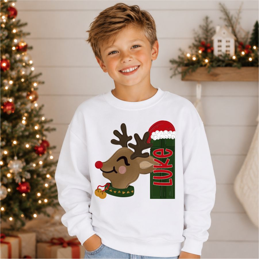 Custom Boy Reindeer with Name