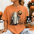 Ghost w Jack o' Lantern Balloon white background