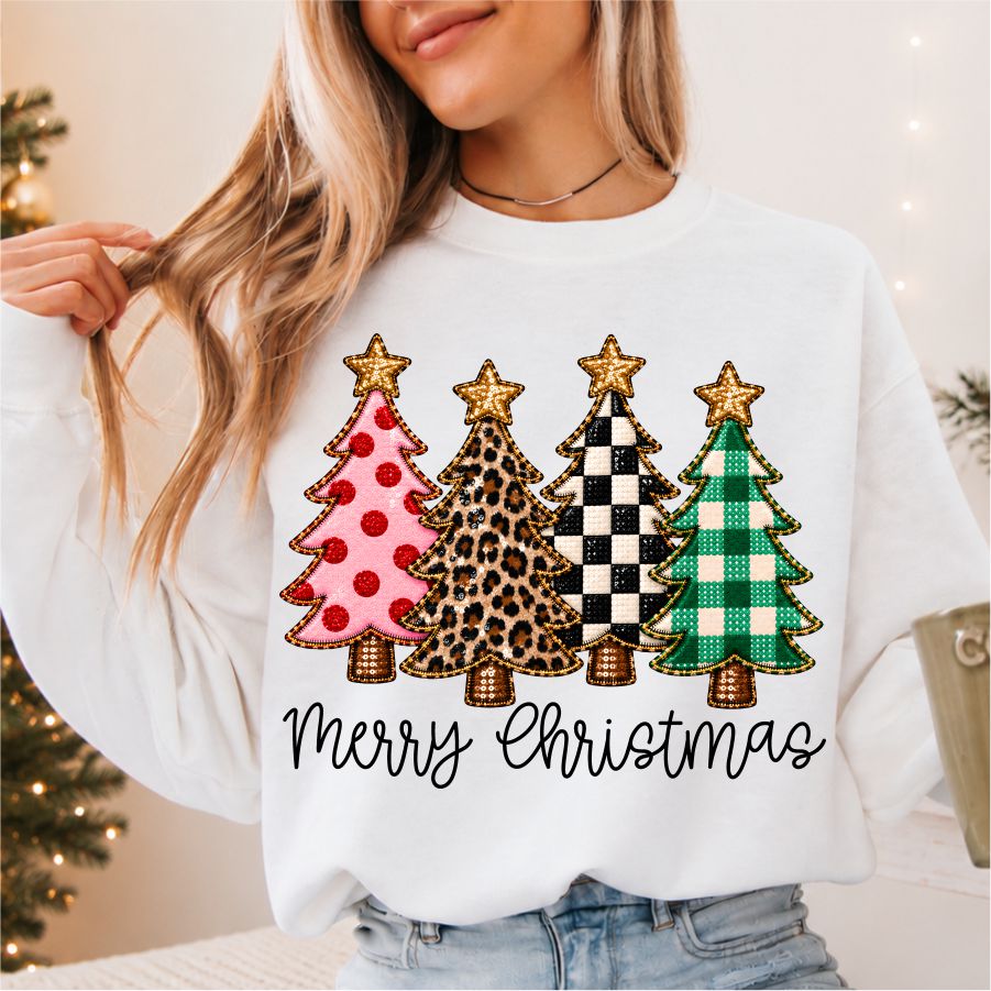 Merry Christmas Pattern Trees