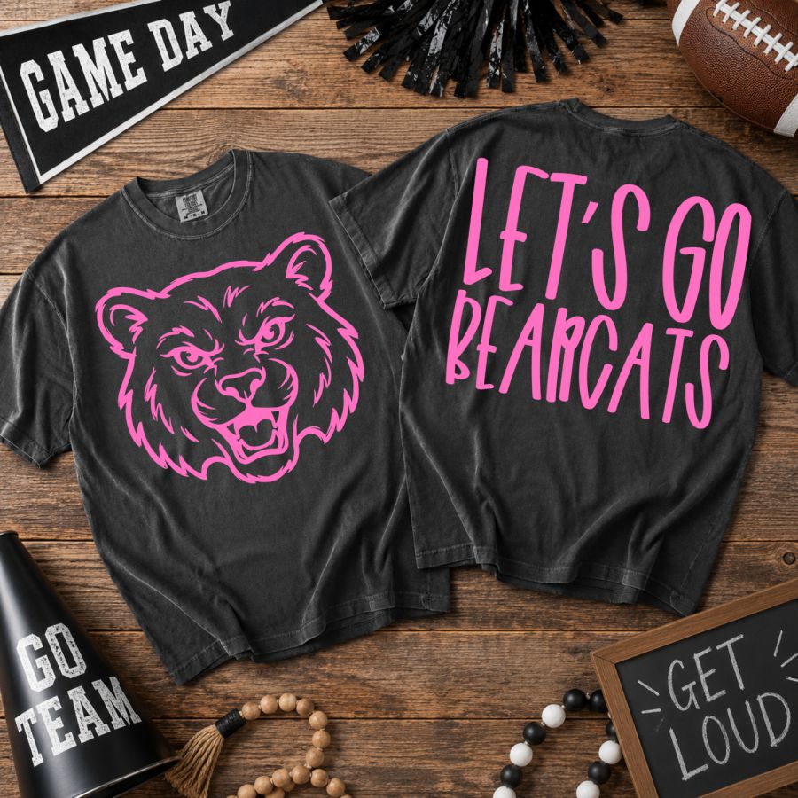 Pink Let's Go Bearcats 2 Part