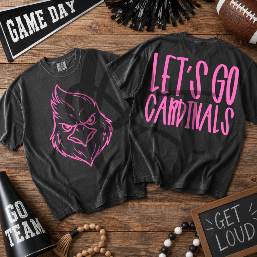 Pink Let's Go Cardinals 2 Part