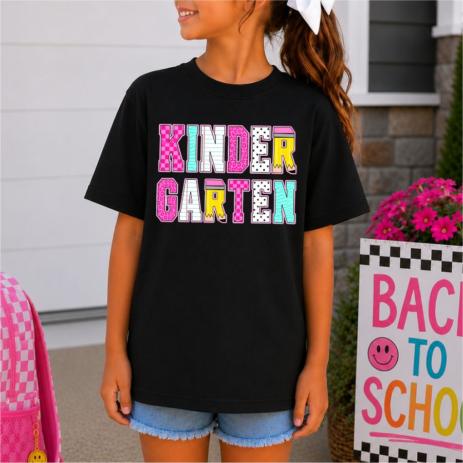 School Pattern w Check & Smiley Kindergarten 2 part
