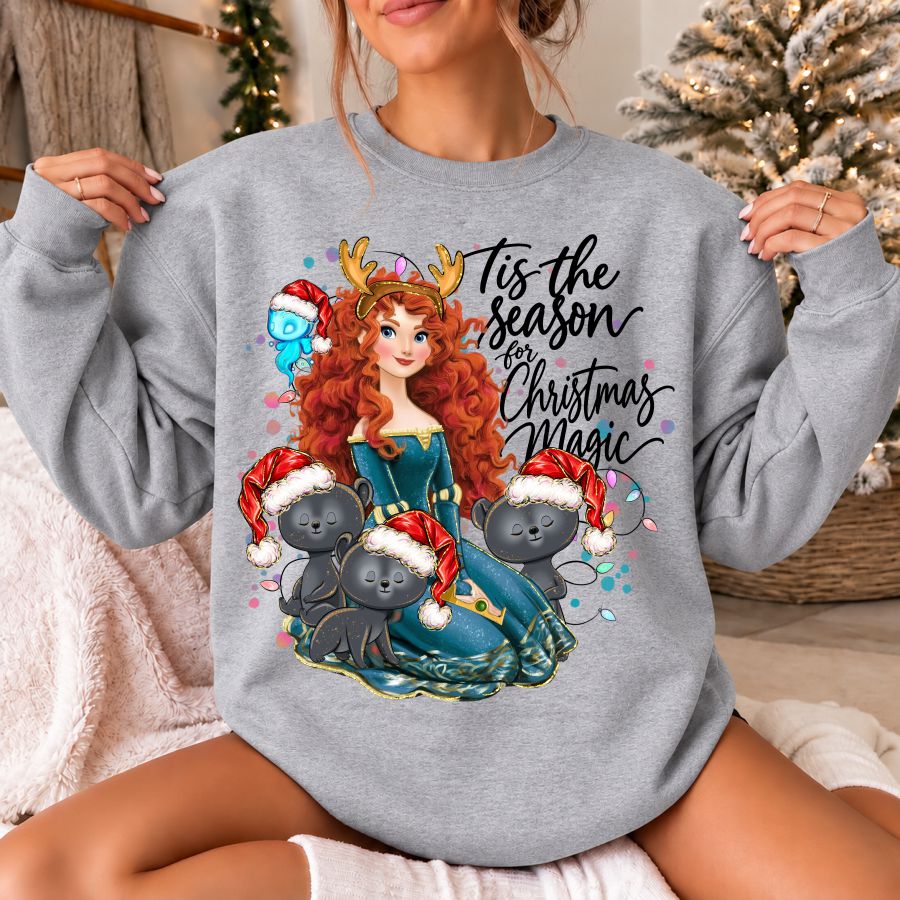 Princess Christmas Tis the Season For Christmas Magic Black Print