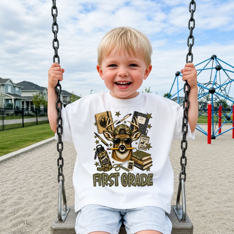 Back to School Camo Deer First Grade