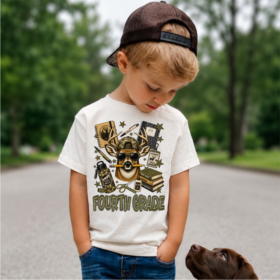 Back to School Camo Deer Fourth Grade