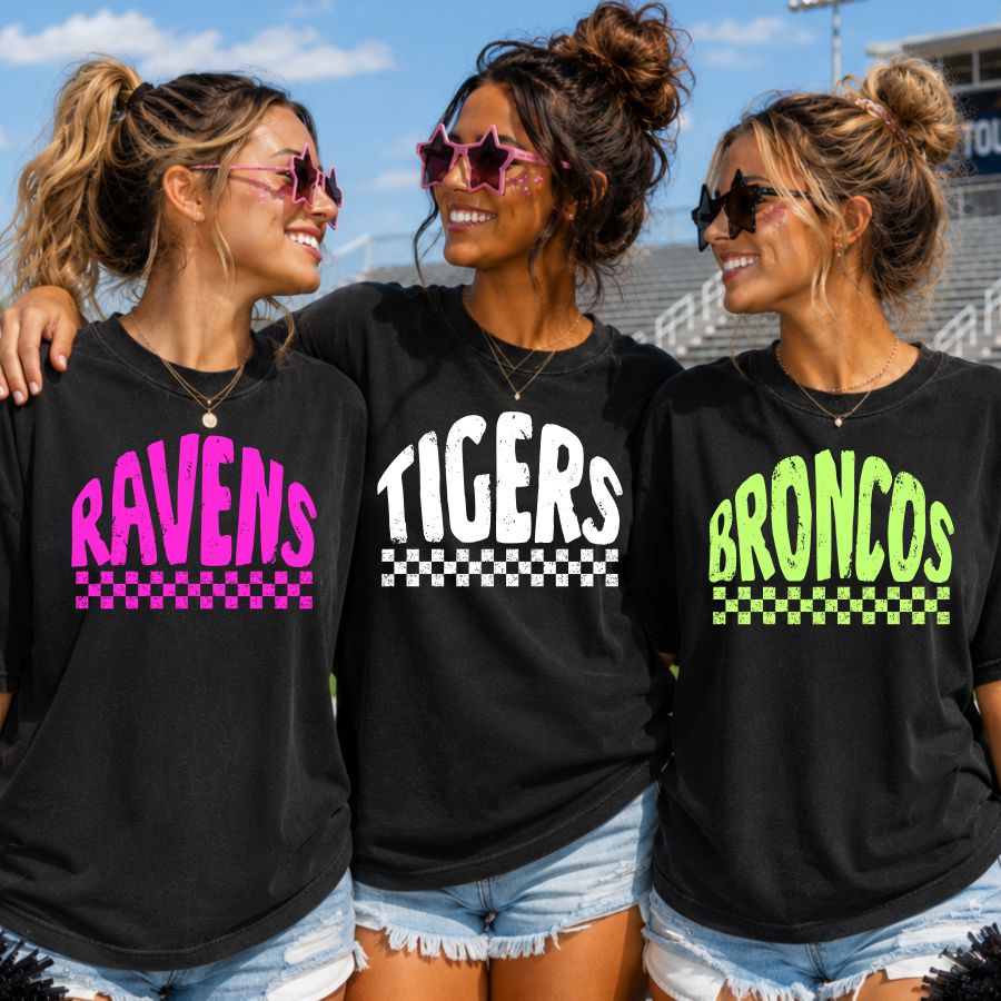 Custom Checkered Mascot - Your Team Name & Color