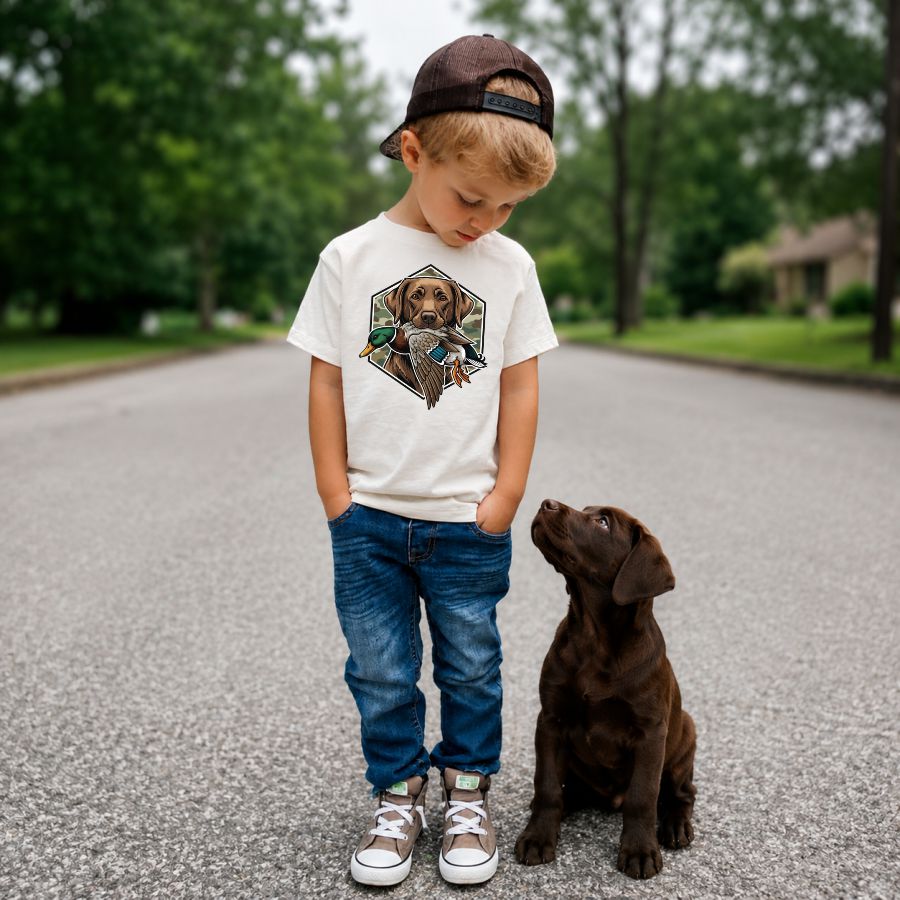 Chocolate Lab Duck Hunter