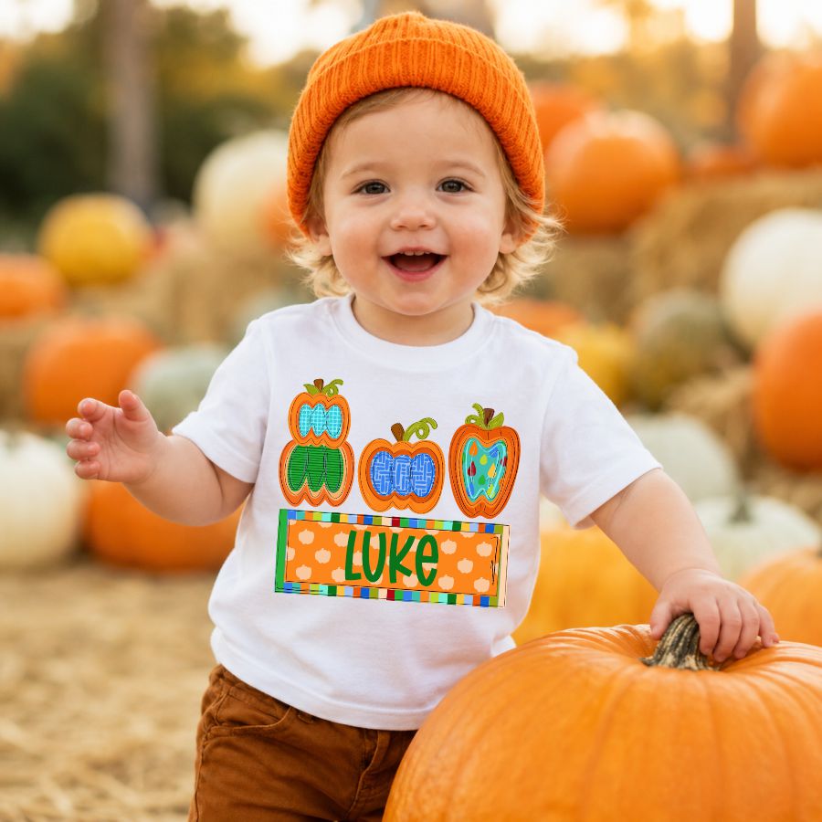 Custom Boy Stacked Pumpkins