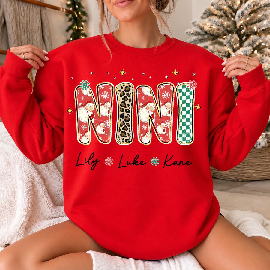 Custom Christmas Pattern Nini w Kids Names