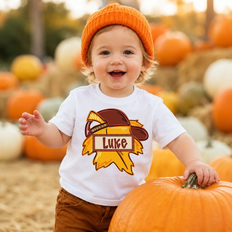 Custom Fall Leaf w Backwards Cap w Name