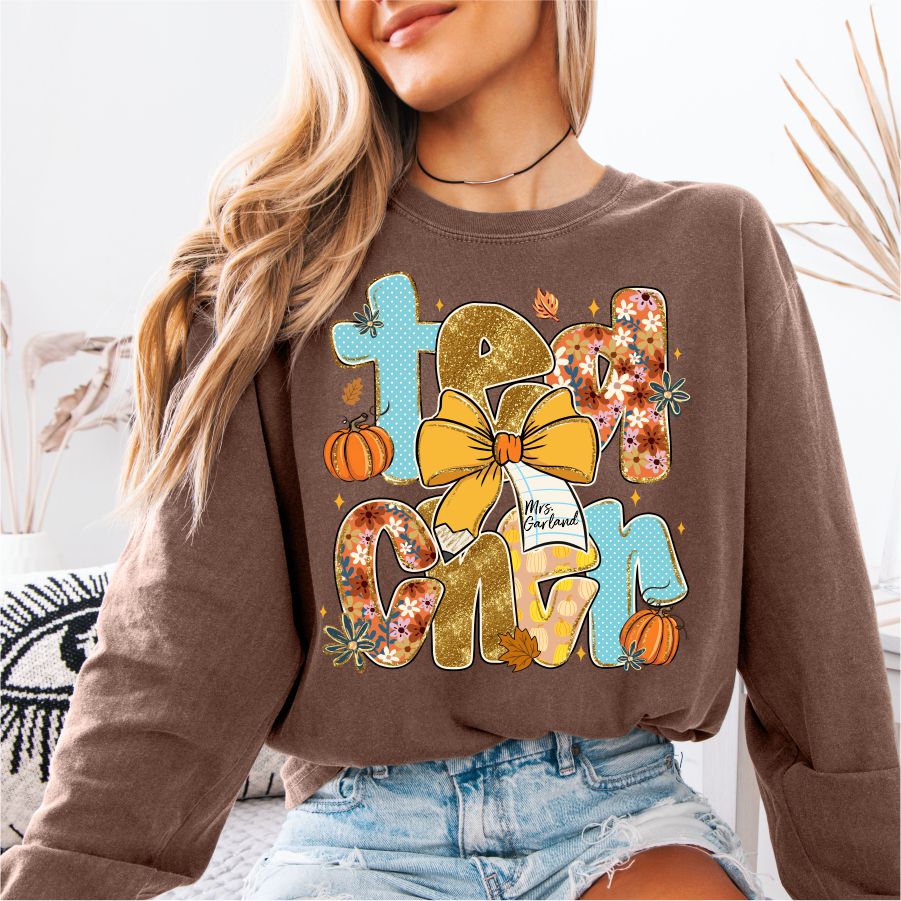 Custom Fall Teacher w Name