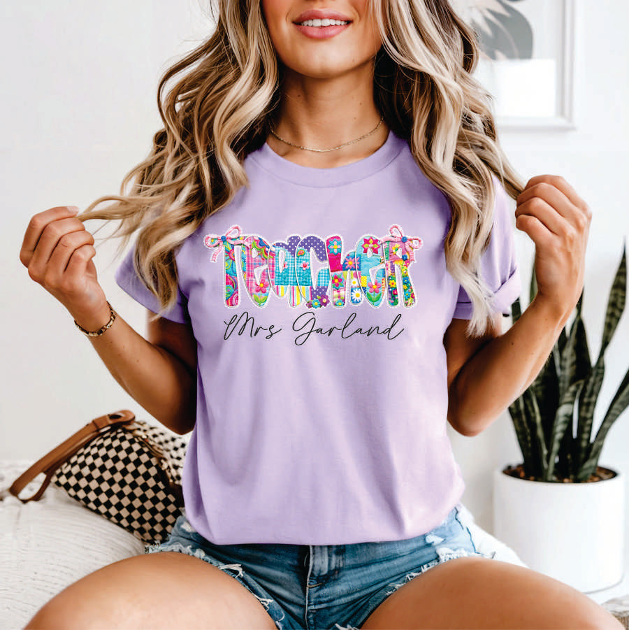 Custom Quilted Teacher w Name