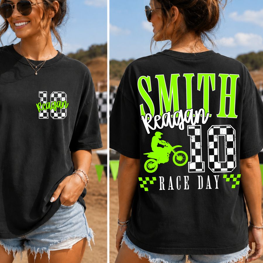 Custom Race Day 2 part - Your Colors, Name & Number