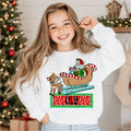 Custom Santas Sleigh w Bows & Name