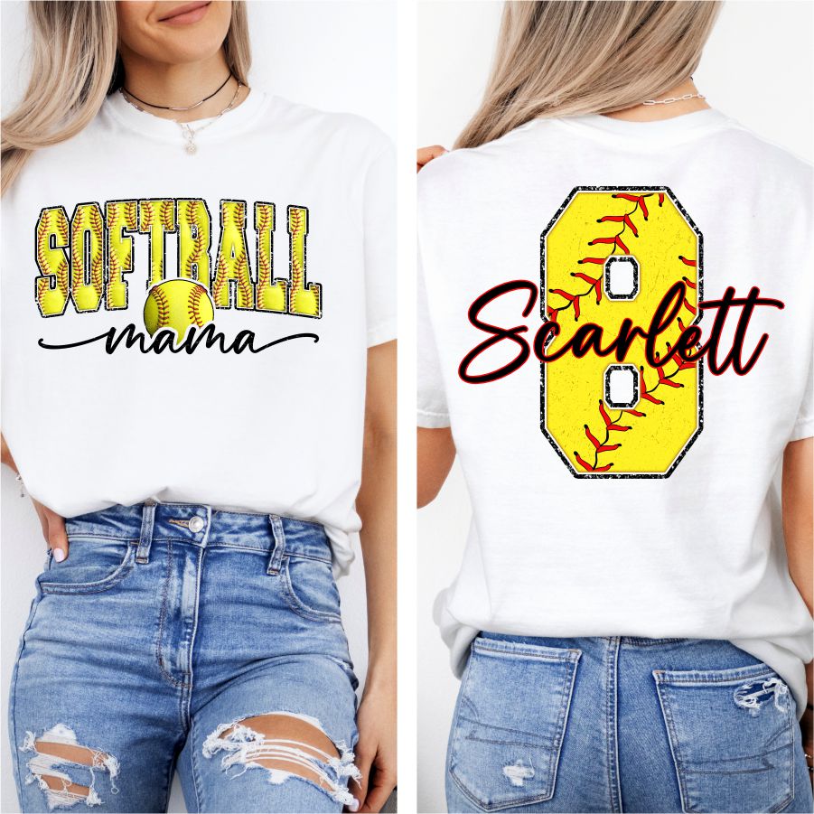 Custom Softball Mama w Name & Number