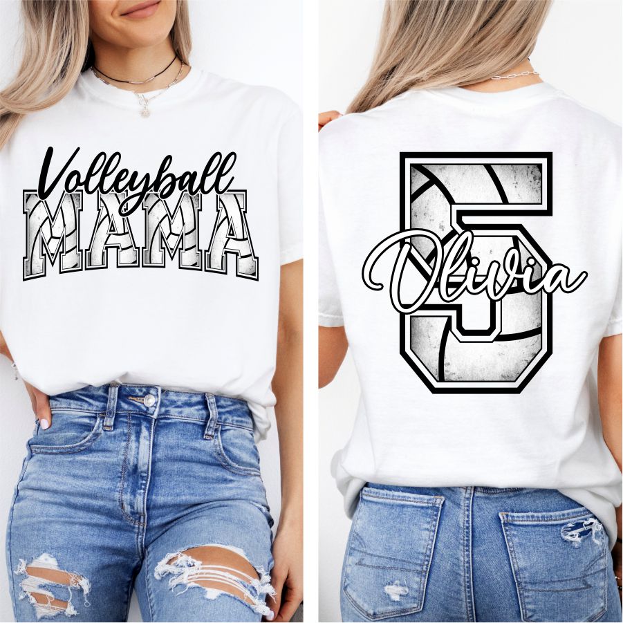 Custom Volleyball Mama w Name & Number
