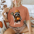 Fall Racoon White Print