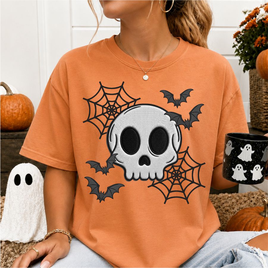 Faux Embroidered Skull