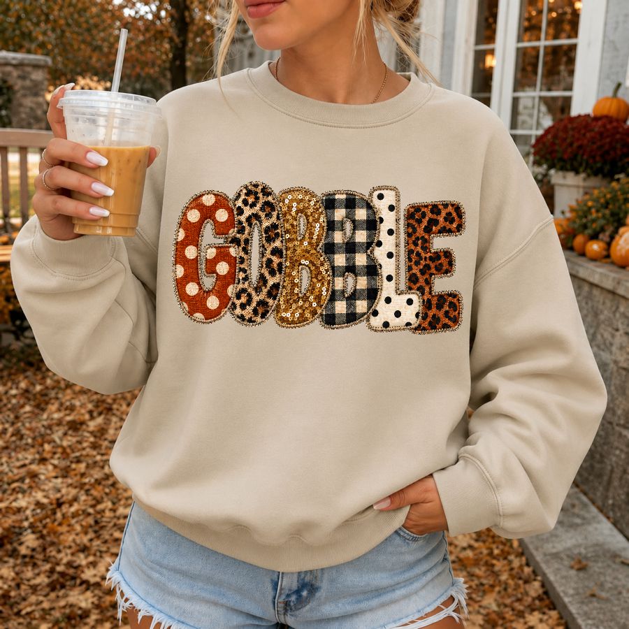 Faux Embroidery Gobble