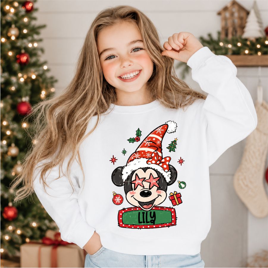 Magical Retro Christmas Girl Mouse