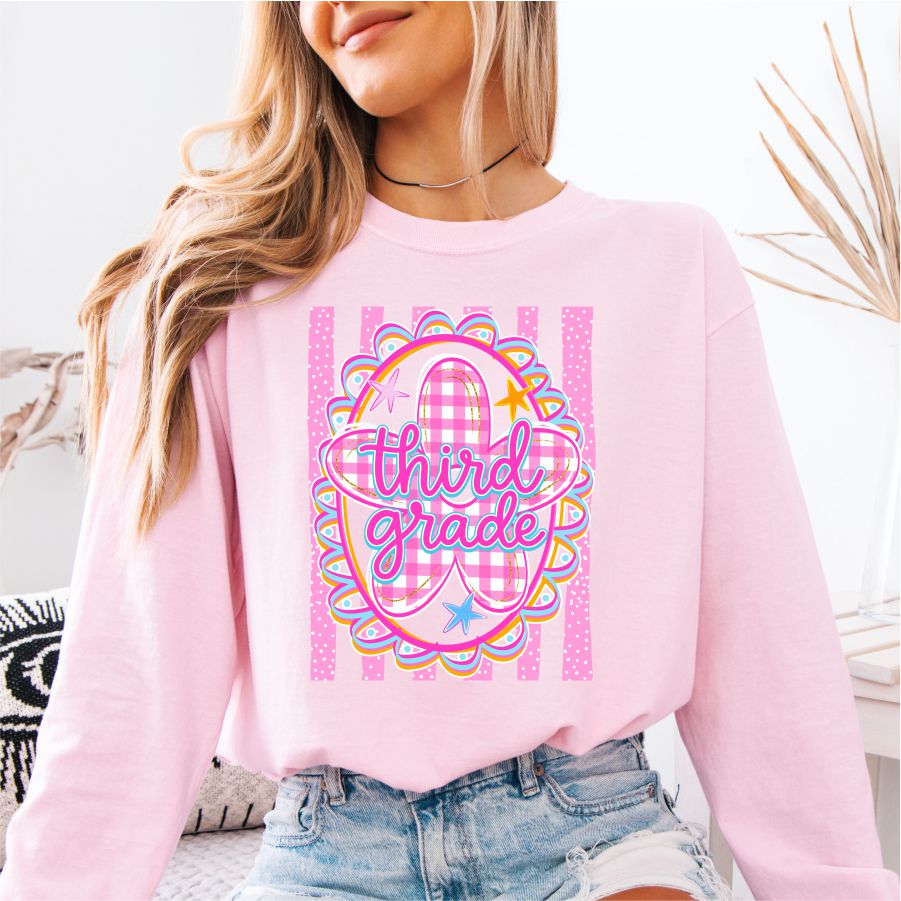 Pink Gingham Third Grade