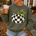 Pumpkin Black & White Check