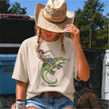 Retro Cowboy Riding Alligator