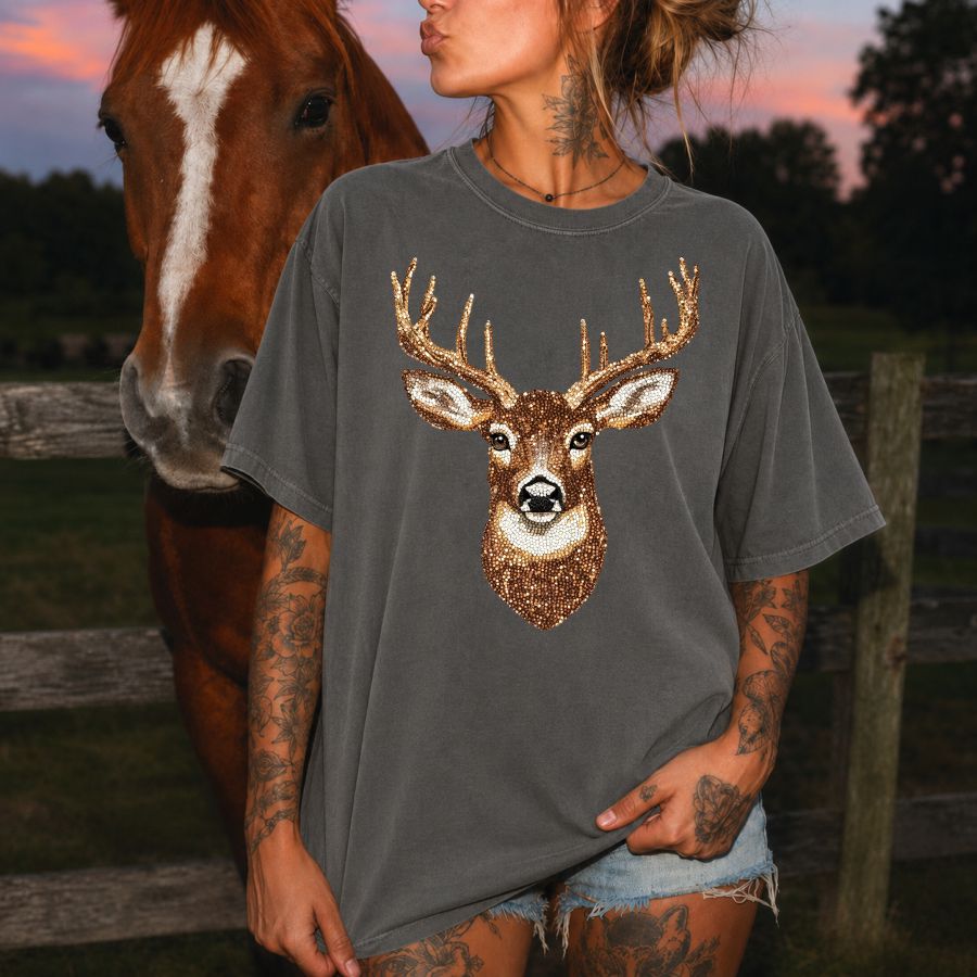 Rhinestone Look Deer