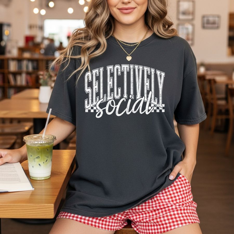 Selectively Social white print