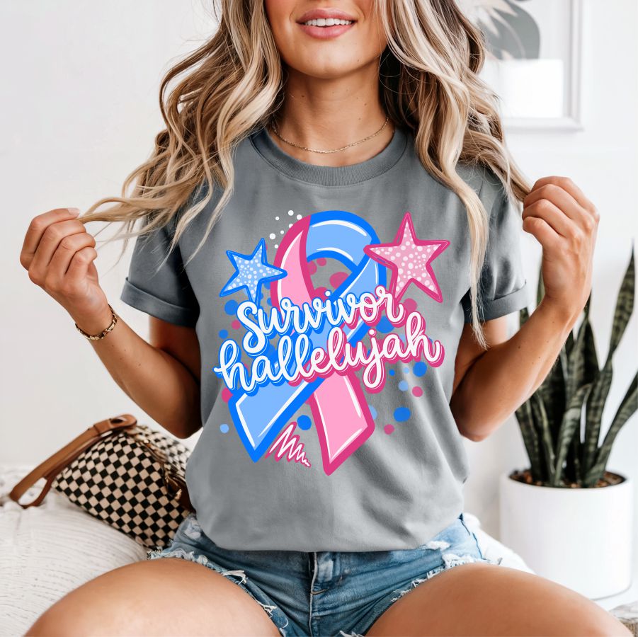 Survivor Hallelujah Ribbon Pink & Blue