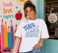 Teach Teach Teach Blue Gingham
