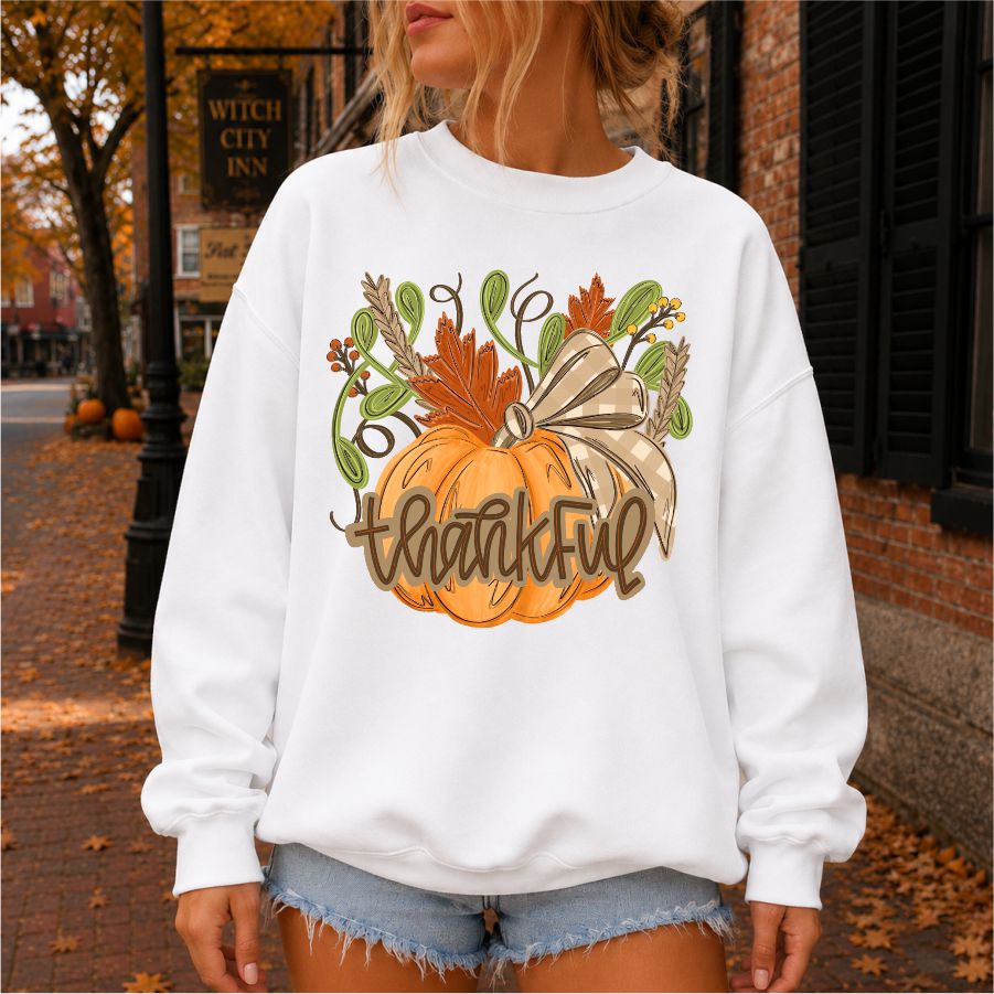 Thankful Pumpkin Filled with Flowers