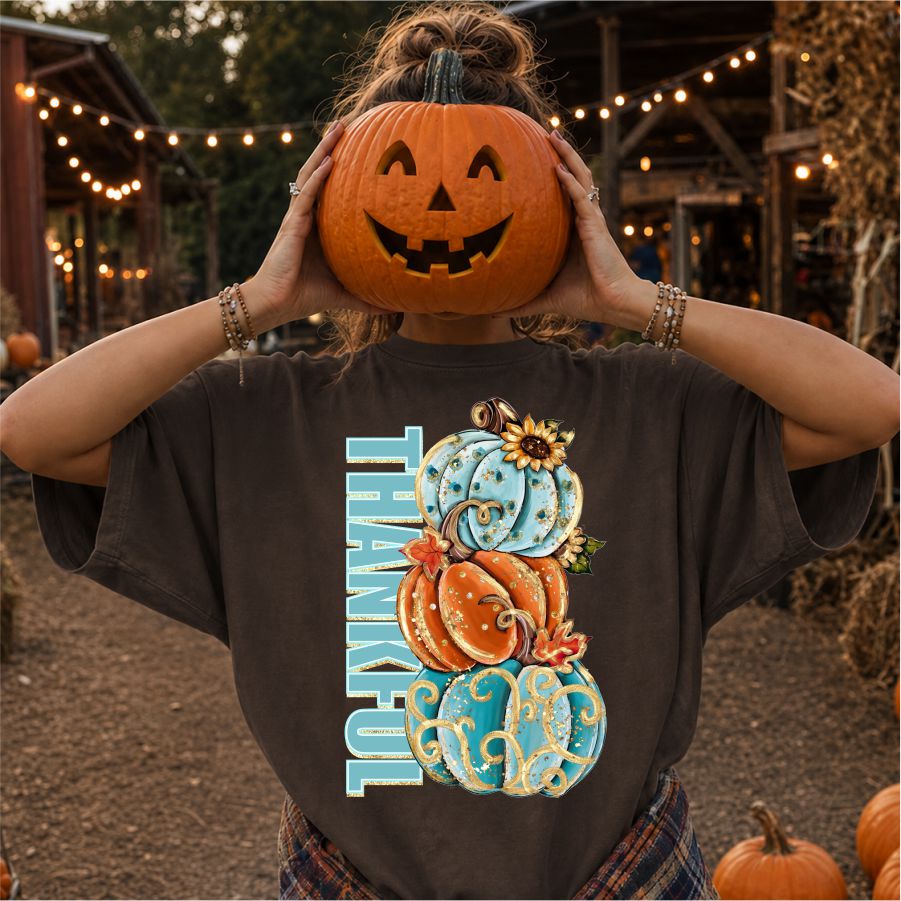Thankful Pumpkins Blue